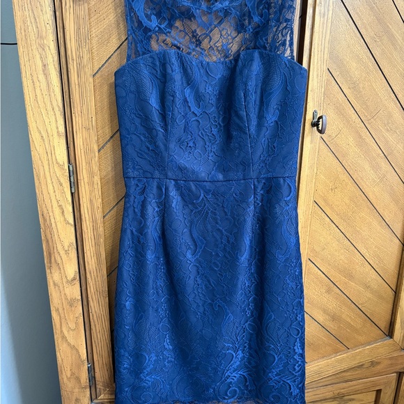 Elegant Blue Lace Dress - Picture 1 of 8